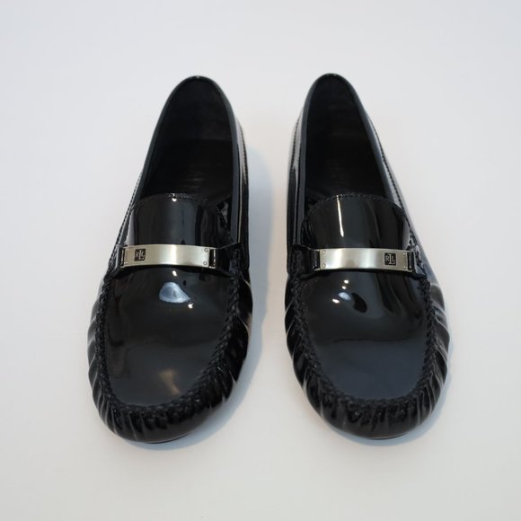 RALPH LAUREN Size 7 Black Patent Leather Loafers flats New without tags - Picture 8 of 13
